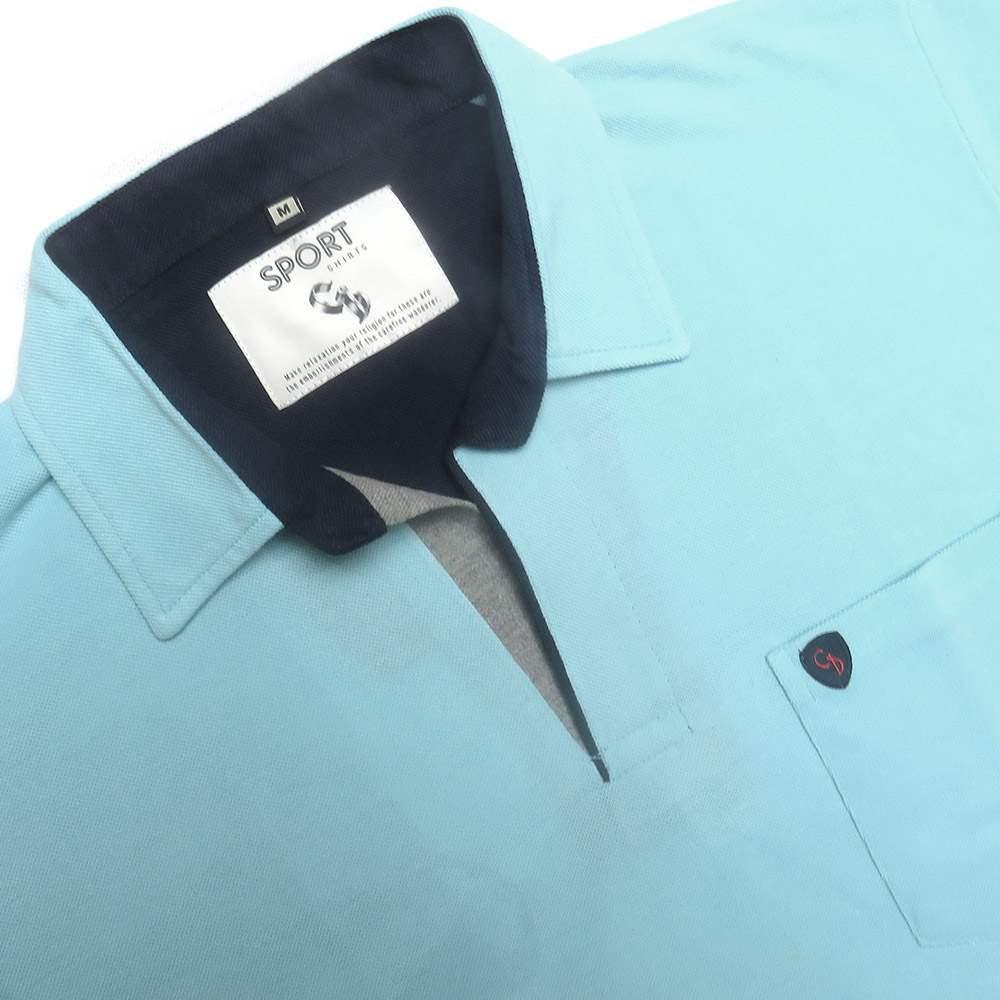 AQUA BLUE POLO T-SHIRT