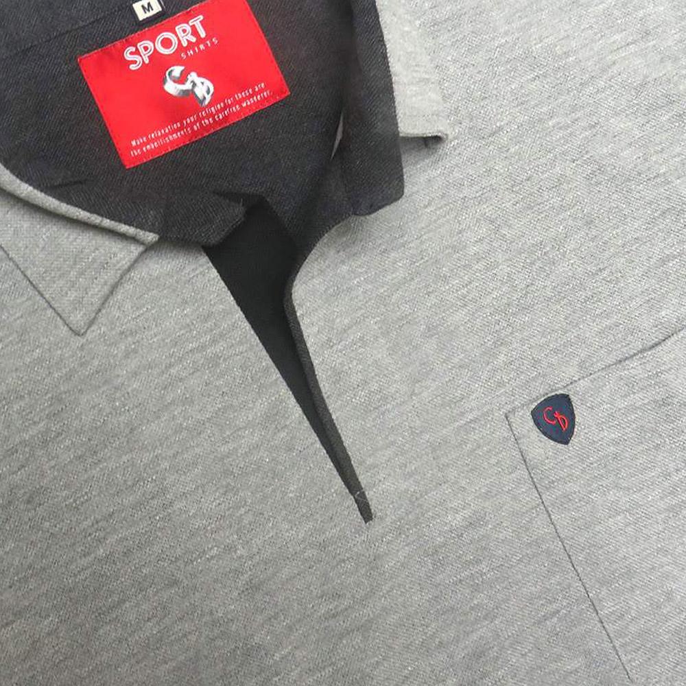 LIGHT GREY POLO T-SHIRT