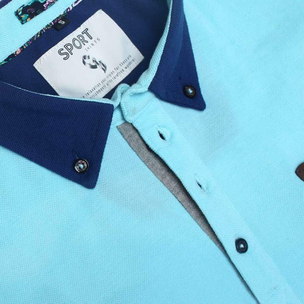 AQUA BLUE POLO T-SHIRT